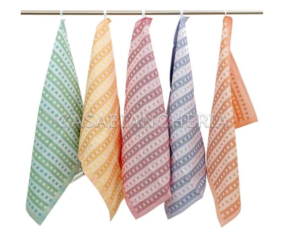 Casabiancheria.it | Set strofinacci di cotone Emilia Fiandra strofinacci asciugpiatti