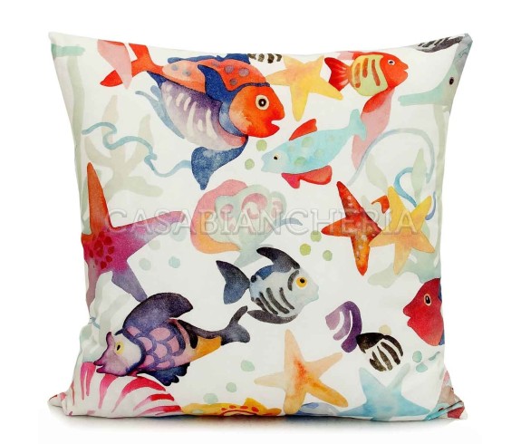 Casabiancheria.it | Cuscino arredo Pesci con imbottitura cuscini decorativi marini 