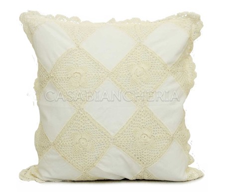 Casabiancheria.it | Cuscino arredo Uncinetto con imbottitura cuscini decorativi con pizzo