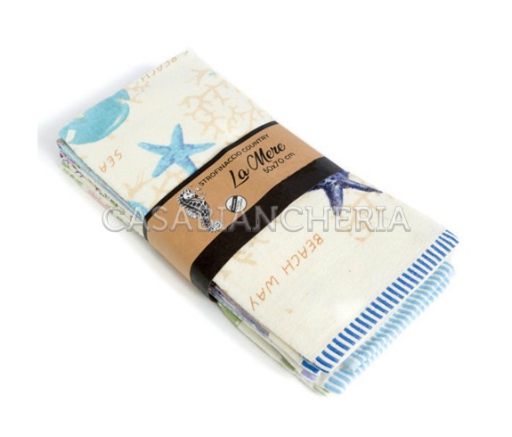 Casabiancheria.it | Strofinaccio di spugna La Mere set 6 pezzi strofinacci marini