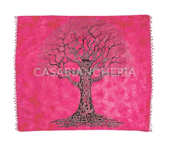 Casa Biancheria | Telo arredo copritutto Batik Albero foulard copridivano di cotone