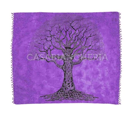 Casa Biancheria | Telo arredo copritutto Batik Albero foulard copridivano di cotone