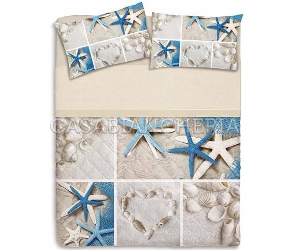 Casabiancheria.it | Parure copripiumino matrimoniale stampa digitale Mare Shabby copripiumini marinari