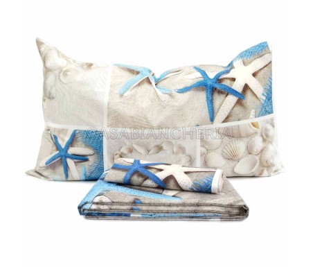 Casabiancheria.it | Parure copripiumino matrimoniale stampa digitale Mare Shabby copripiumini marinari