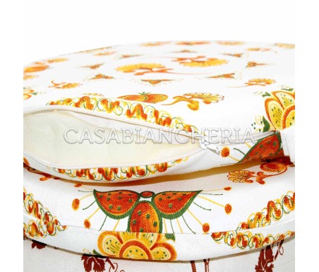 CUSCINO stampa romagnola melograno arancio - Casabiancheria.it 