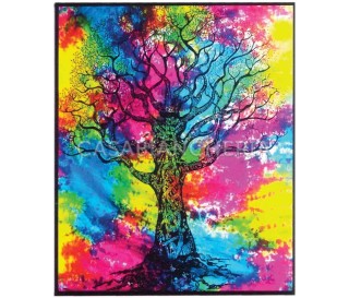 Casabiancheria.it | Telo arredo copritutto Batik Multicolor Albero copritutto di cotone