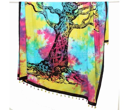 Casabiancheria.it | Telo arredo copritutto Batik Multicolor Albero copritutto di cotone