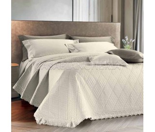 Casabiancheria.it | Coppia asciugamani di spugna Creole Bristol trapuntino con pizzo 