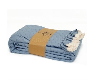 Casabiancheria.it | Copriletto trapuntato matrimoniale con volant Arles trapuntino estivo shabby chic 2