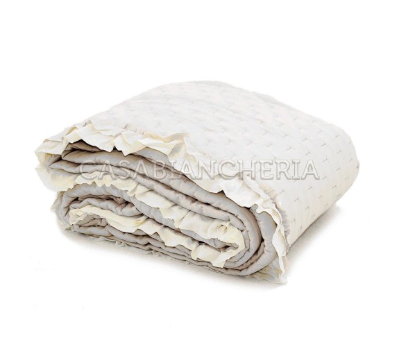 Casabiancheria.it | Copriletto trapuntato con volant Rochelle