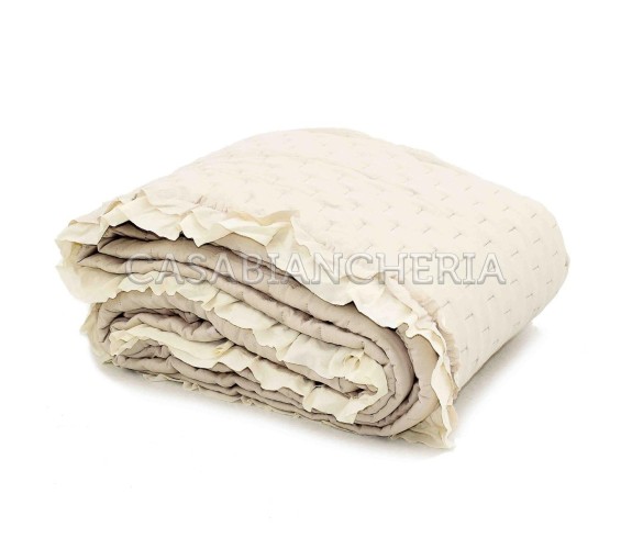 Casabiancheria.it | Copriletto trapuntato con volant Rochelle