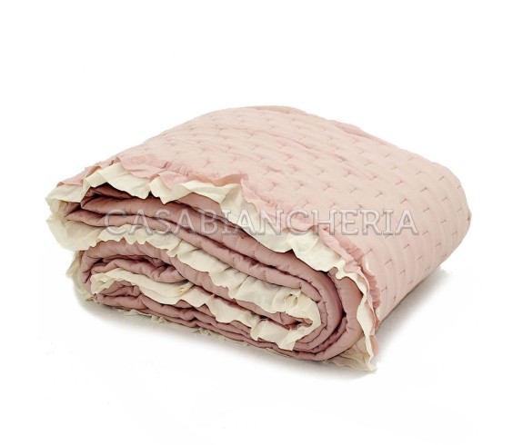 Casabiancheria.it | Copriletto trapuntato con volant Rochelle