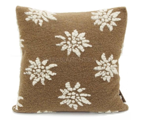 Casabiancheria.it | Cuscino arredo di lana cotta con imbottitura Edelweiss cuascino decorativo in lana cotta