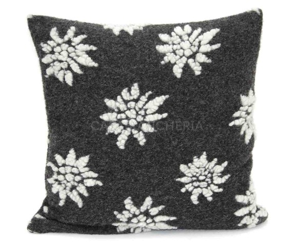 Casabiancheria.it | Cuscino arredo di lana cotta con imbottitura Edelweiss cuascino decorativo in lana cotta