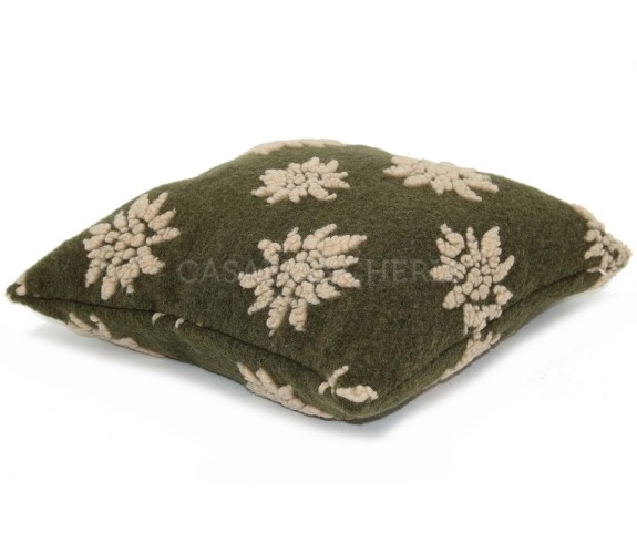 Casabiancheria.it | Cuscino arredo di lana cotta con imbottitura Edelweiss cuascino decorativo in lana cotta