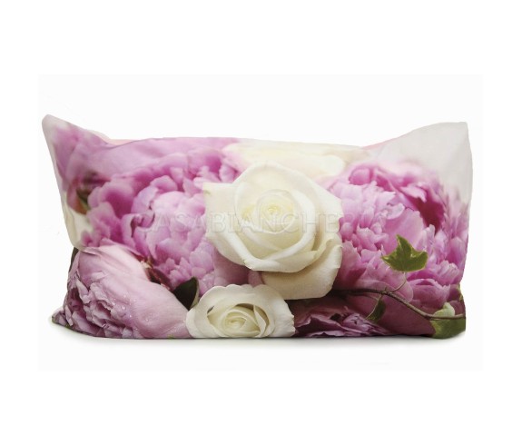 Casa Biancheria | Federa per guanciale a stampa digitale Candidi Boccioli federe cuscini letto  amazon