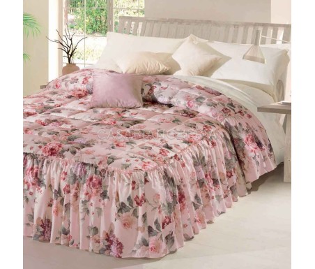 Casabiancheria.it | Trapunta matrimoniale GF Ferrari con volant Sara Rosa trapunta gianfranco ferrari con volant amazon