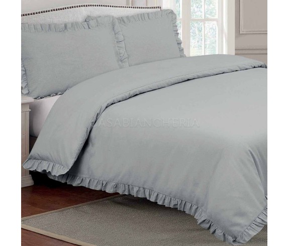 Casabiancheria.it | Parure copripiumino matrimoniale Frill copripiumino con gala 