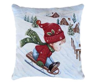 Casabiancheria.it | Cuscino arredo natalizio di gobelin Slittino cuscini di natale