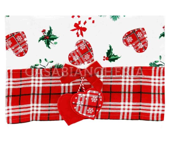 Casabiancheria.it | Tovaglia natalizia Shabby Christmas tovaglie di natale in cotone