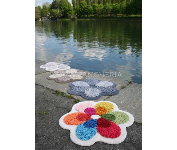 Casabiancheria.it | Tappeto con antiscivolo Php Flower Colorato tappeto per cameretta e bagno