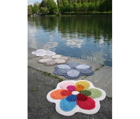 Casabiancheria.it | Tappeto con antiscivolo Php Flower Colorato tappeto per cameretta e bagno