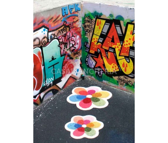 Casabiancheria.it | Tappeto con antiscivolo Php Flower Colorato tappeto per cameretta e bagno