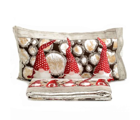 Casabiancheria.it | Completo lenzuola di flanella Gnomi lenzuola in flanella singoli 1 piazza e mezza