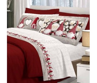 Casabiancheria.it | Completo lenzuola di flanella Gnomi lenzuola in flanella singoli 1 piazza e mezza