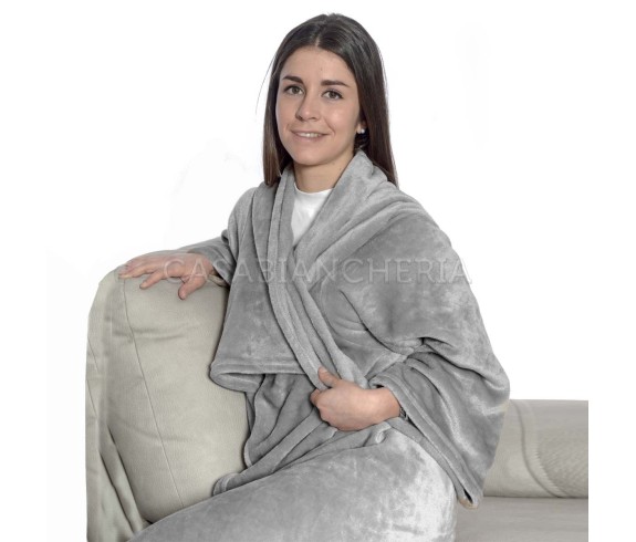 Casabiancheria.it | Plaid Tv con maniche Carol  plaid di pile da divano con maniche