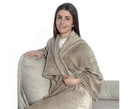 Casabiancheria.it | Plaid Tv con maniche Carol  plaid di pile da divano con maniche