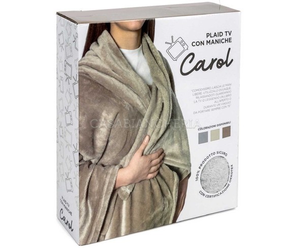 Casabiancheria.it | Plaid Tv con maniche Carol  plaid di pile da divano con maniche