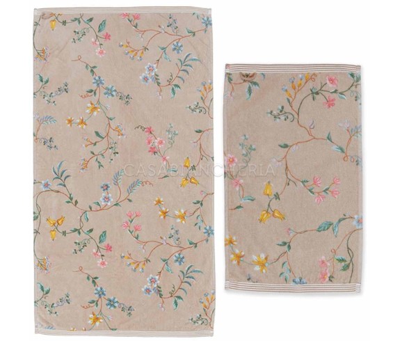 Pip Studio Casabiancheria | Coppia asciugamani di spugna Pip Studio Les Fleurs asciugamano viso ospite pip studio amazon