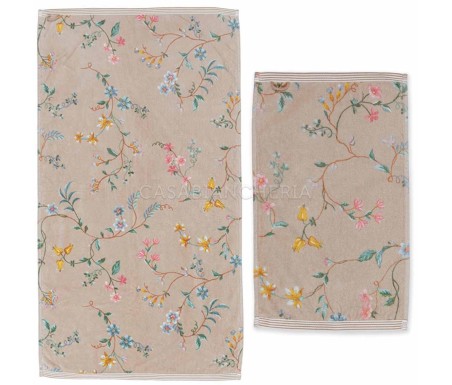 Pip Studio Casabiancheria | Coppia asciugamani di spugna Pip Studio Les Fleurs asciugamano viso ospite pip studio amazon