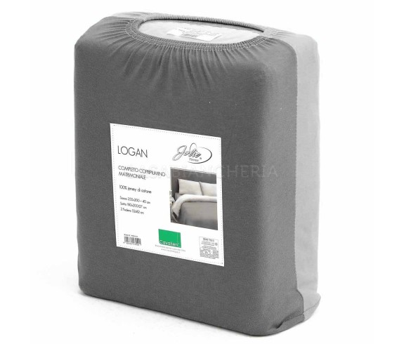 Casabiancheria.it | Completo copripiumino matrimoniale Logan in jersey di cotone copripiumini in jersey di cotone