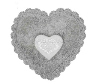 Casa Biancheria | Tappeto bagno di cotone Sophie Cuore