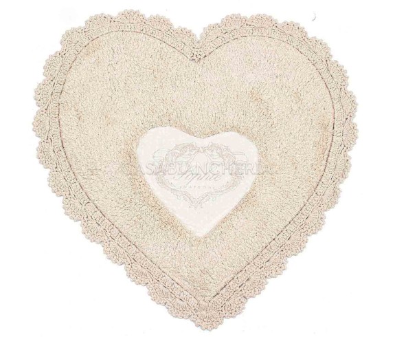 Casa Biancheria | Tappeto bagno di cotone Sophie Cuore