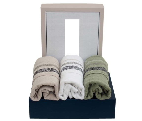 Casabiancheria.it | 3 Coppie asciugamano e ospite Ivana set asciugamani di spugna