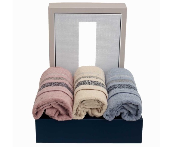 Casabiancheria.it | 3 Coppie asciugamano e ospite Ivana set asciugamani di spugna