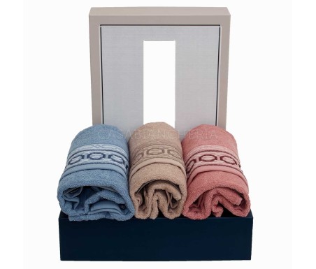 Casabiancheria.it | 3 Coppie asciugamano e ospite Kelly set asciugamani di spugna