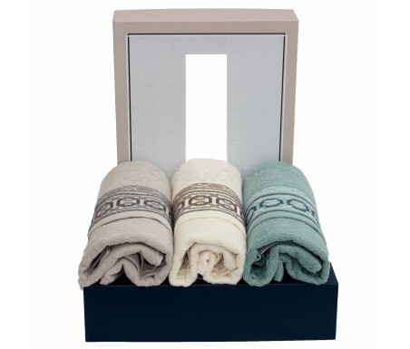 Casabiancheria.it | 3 Coppie asciugamano e ospite Kelly set asciugamani di spugna