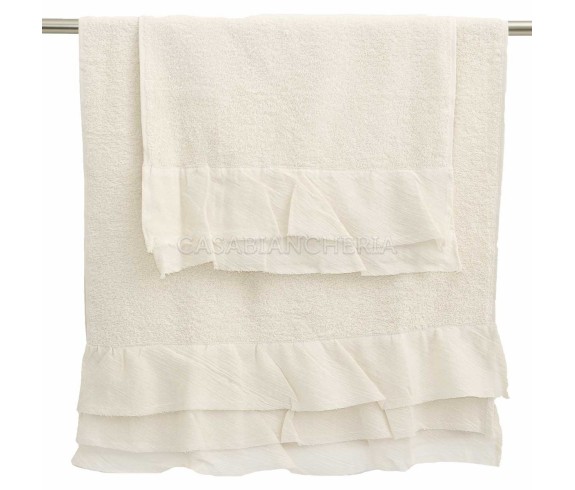 Casabiancheria.it | Coppia asciugamani di spugna Mia set asciugamano viso e ospite 