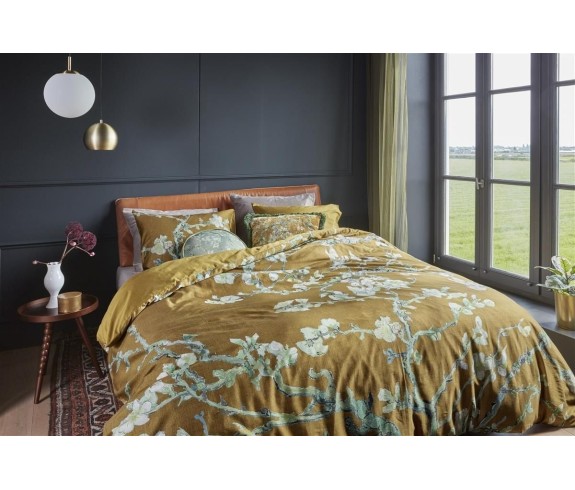 Casabiancheria.it | Parure copripiumino matrimoniale Bedding House Van Gogh Blossoming Ochre copripiumini in raso di cotone
