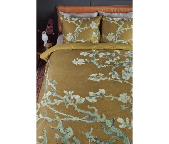 Casabiancheria.it | Parure copripiumino matrimoniale Bedding House Van Gogh Blossoming Ochre copripiumini in raso di cotone