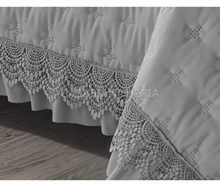 Casabiancheria.it | Copriletto trapuntato matrimoniale con pizzo e volant Alyson trapuntino estivo amazon