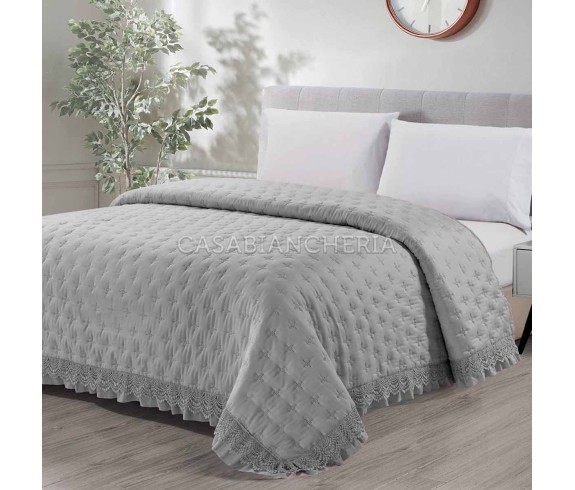 Casabiancheria.it | Copriletto trapuntato matrimoniale con pizzo e volant Alyson trapuntino estivo amazon