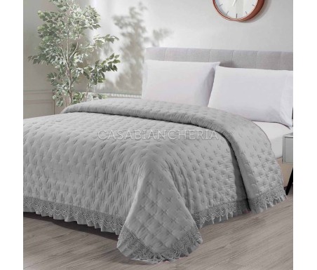 Casabiancheria.it | Copriletto trapuntato matrimoniale con pizzo e volant Alyson trapuntino estivo amazon