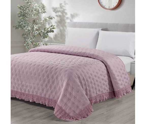 Casabiancheria.it | Copriletto trapuntato matrimoniale con pizzo e volant Alyson trapuntino estivo amazon