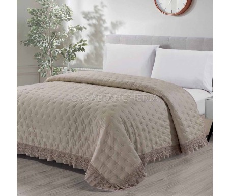 Casabiancheria.it | Copriletto trapuntato matrimoniale con pizzo e volant Alyson trapuntino estivo amazon