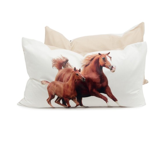 Casa Biancheria | Federa per guanciale a stampa digitale Horses federe cuscini letto amazon